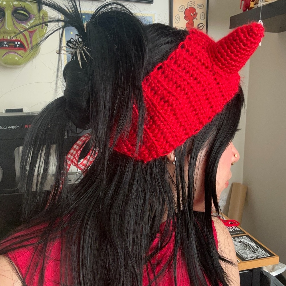 *Soft* Thick Devil Crochet Headband